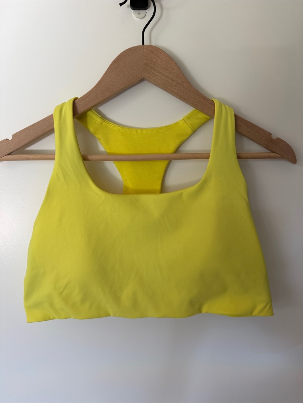 Lulu Lemon Neon Yellow Racerback Sports Bra with Twist Back L